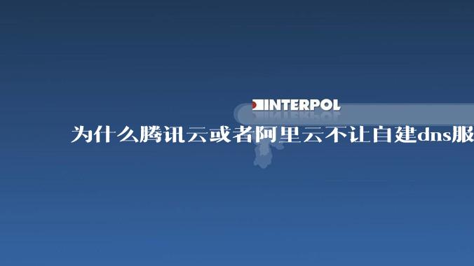 为什么腾讯云或者阿里云不让自建dns服务器?