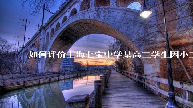 如何评价上海七宝中学某高三学生因小三门考了204(总分210),感觉无望清北选择跳楼自杀？